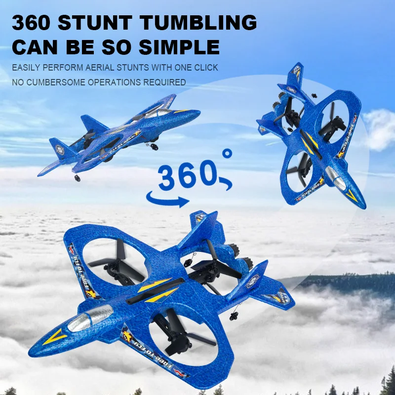 RC Plane With HD Camera 2.4G Radio Remote Control Aircraft Wide Angle Camera 360° Tumbling RC Fighter EPP Foam RC Toy Kid Gifts 4
