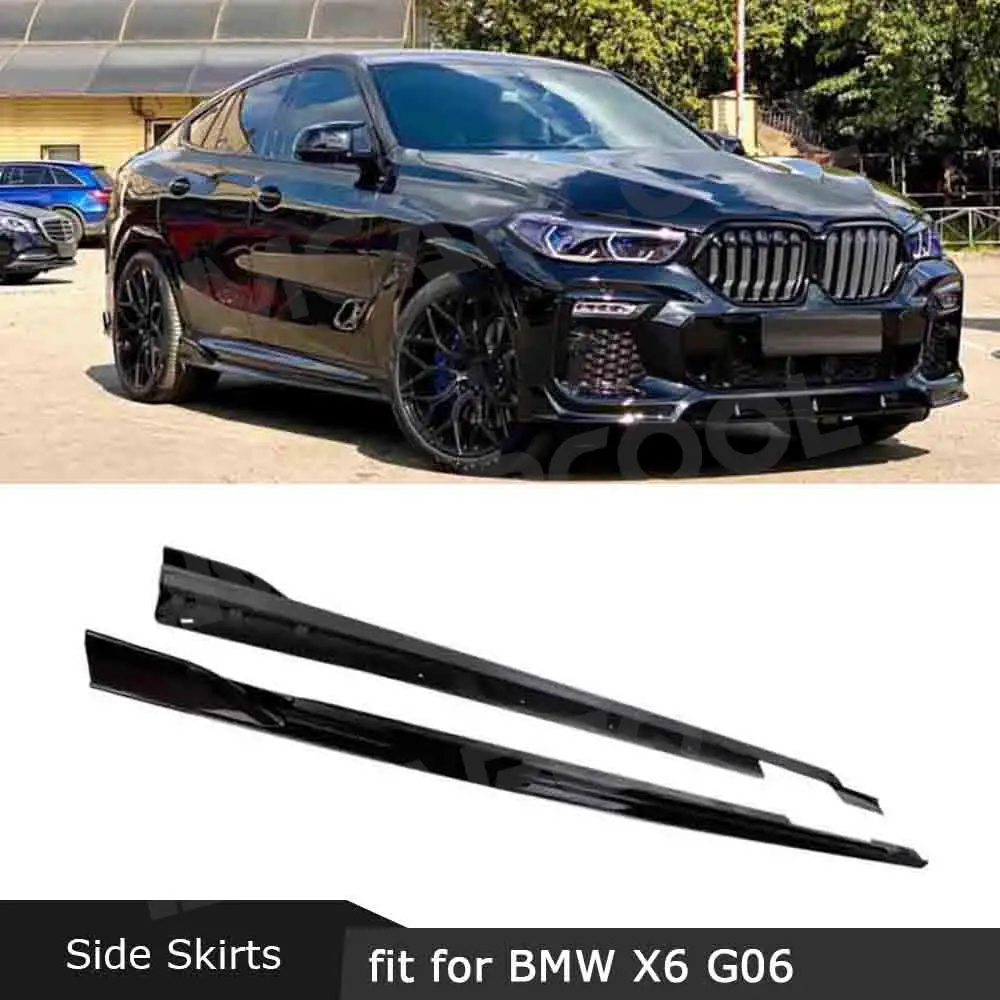 

Боковая юбка из углеродного волокна для BMW X6 G06 M Sport 2020 2021 2022, Кулисный комплект, удлинитель бампера, защита от царапин, ABS