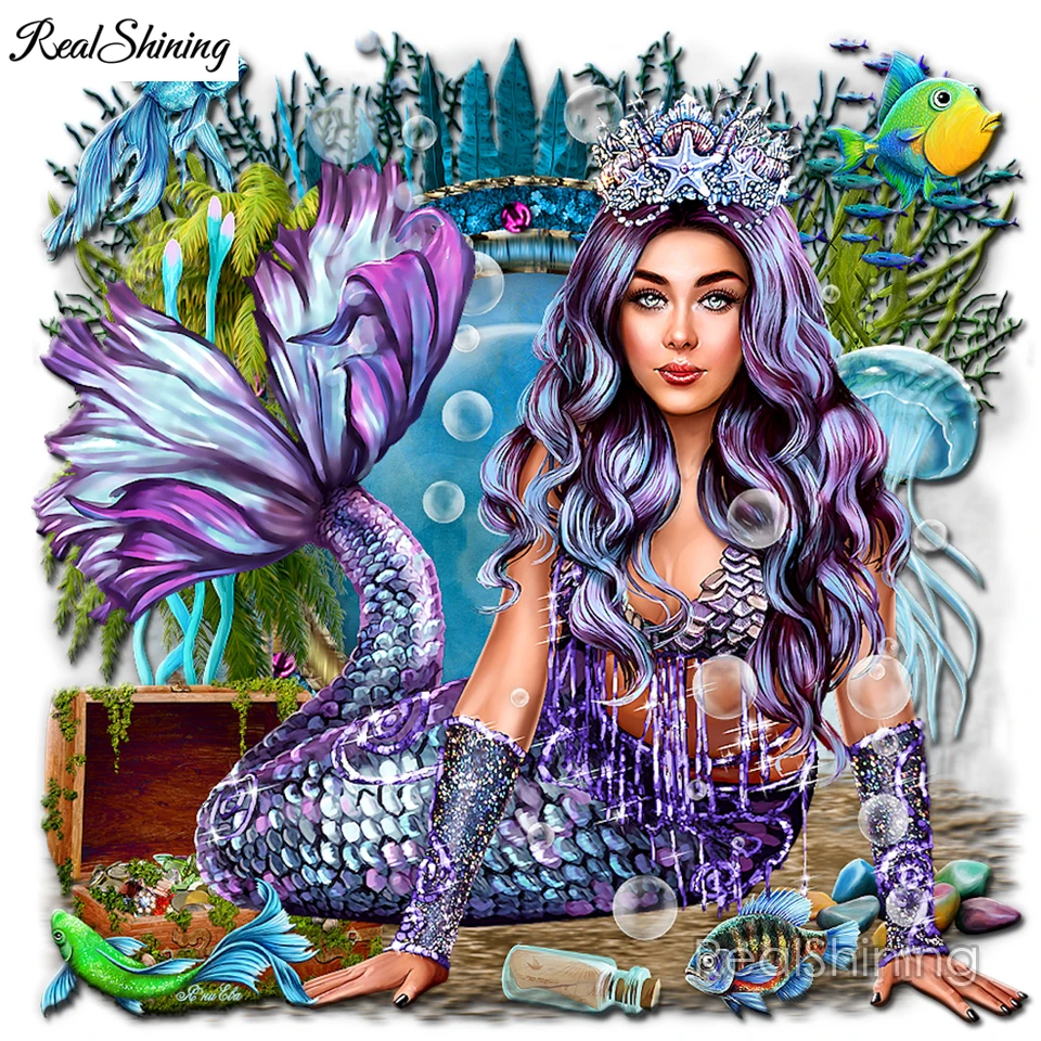 5d Diy Mermaid goddess Diamond Painting portrait Art Embroidery Cross Stitch Rhinestone mosaic Fairy Artwork Home Decor T1246 |