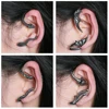 AOEDEJ 1Piece/Pair Punk Ear Cuff Stainless Steel Earrings Clip On Jewelry Men Vintage Skull Snake Helix Fake Piercings Earring 2