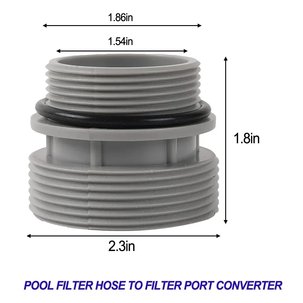 40mm To 1 1/2" Filter Hose Conversion Kit-Above Ground Pool Adapter Connects Swimming Pool Hose Adapter Connection Nozzle