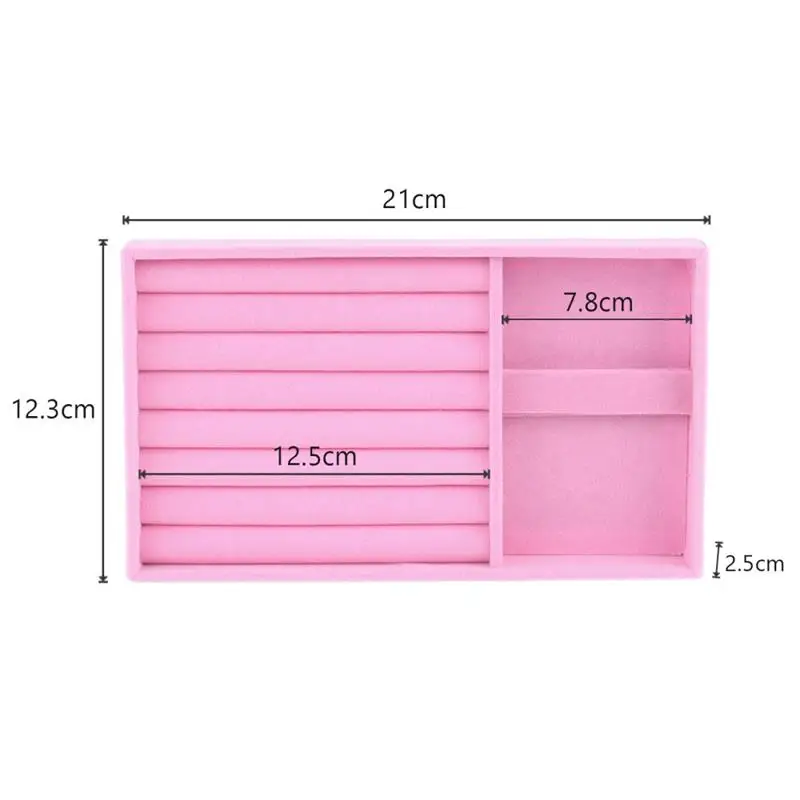 Velvet Jewelry Display Tray Case Hot Sales Stackable Exquisite Jewellery Holder Portable Ring Earrings Necklace Organizer Box refrigerator organizer bins