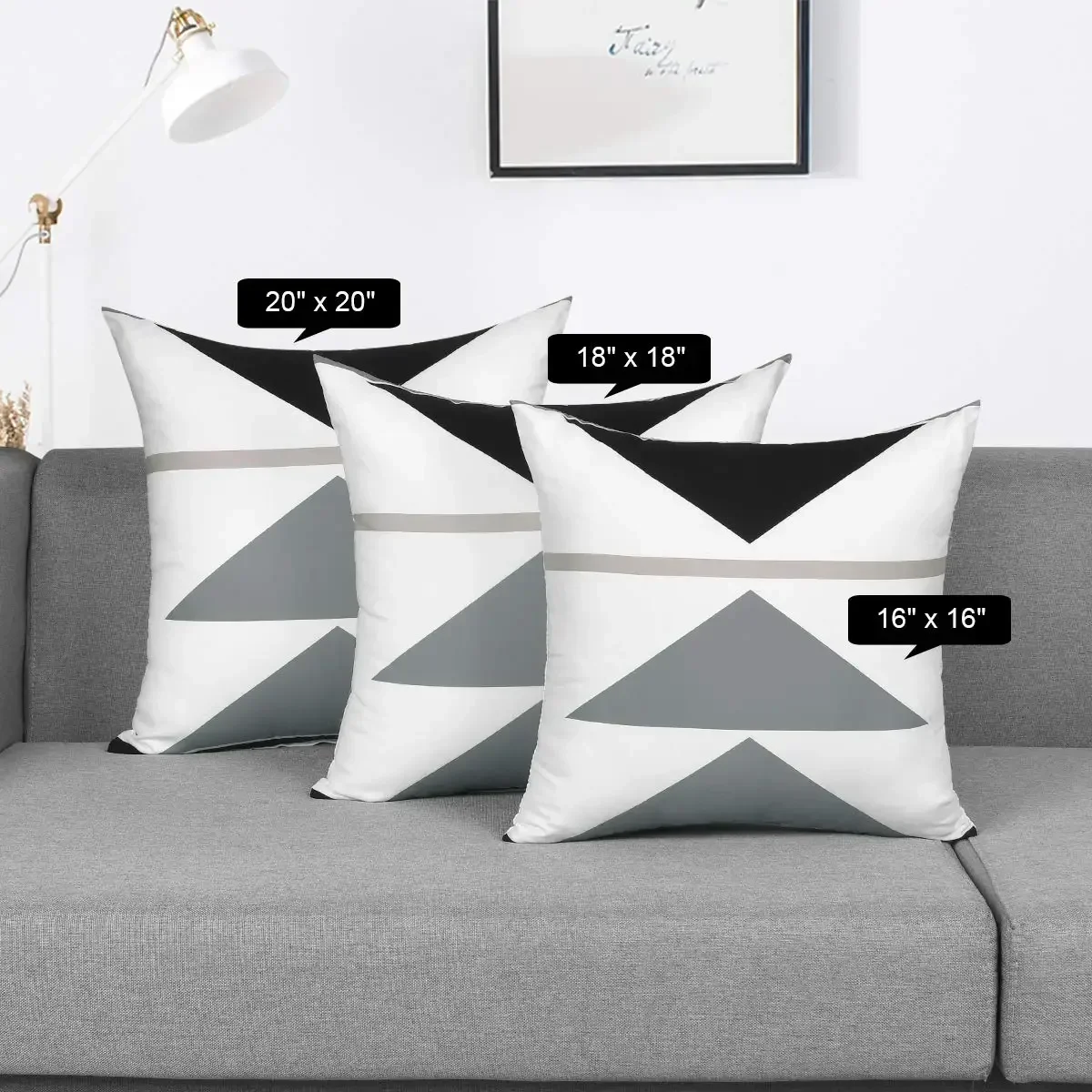 Grey white geometric short plush pillowcase sofa cushion cover home decoration can be for you 40x40 45x45 50x50