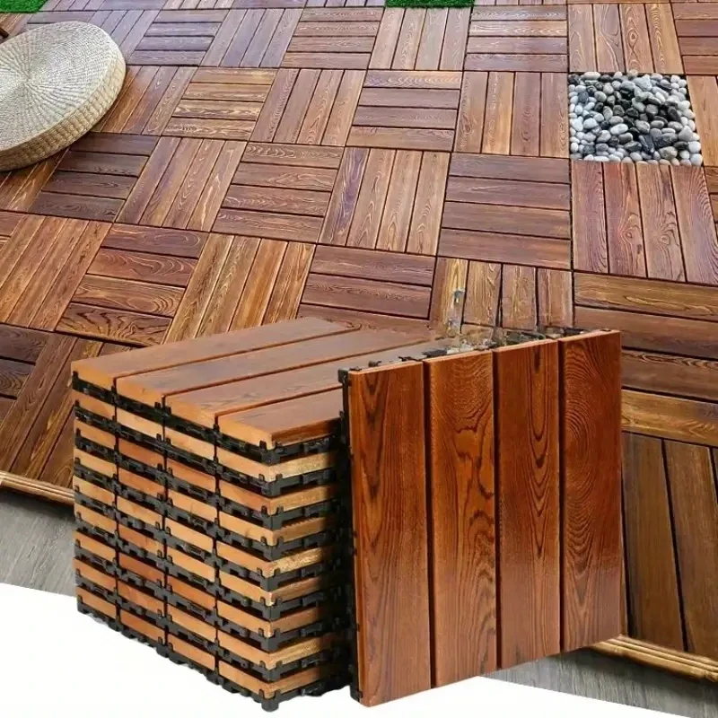 Anti-corrosion Solid Wood Flooring for Outdoor Balcony Courtyard