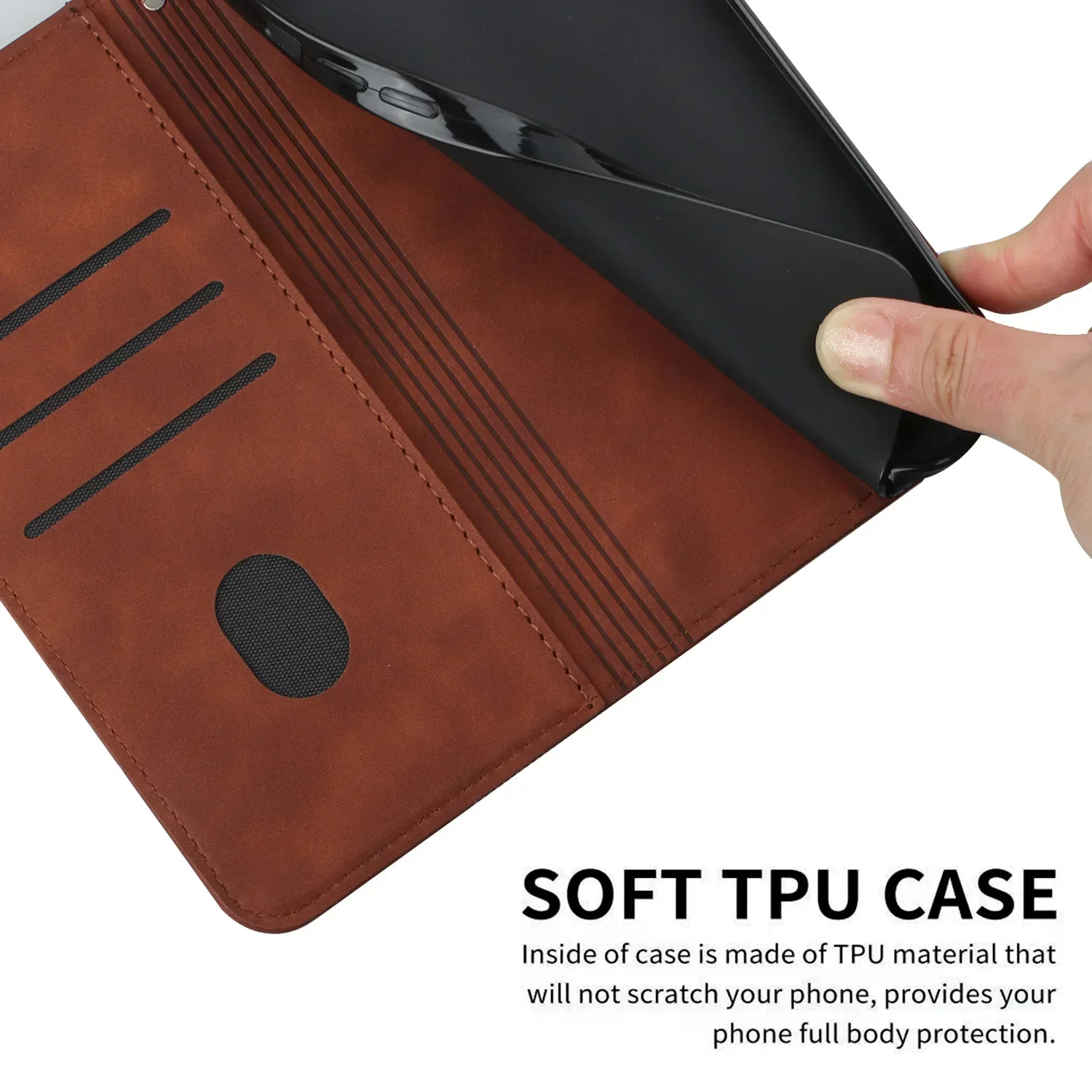 Luxury Leather S-Style Retro Wallet Flip Case with Magnetic Closure - Full Cover Phone Bag