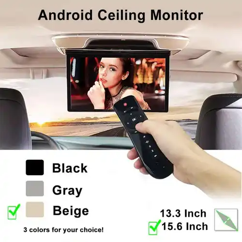 13.3 Inch/15.6 Inch 1920*1080 Roof Ceiling Monitor IPS Touch Screen Android12 Multimedia Video Player Mirror Link Remote Control - Image 7
