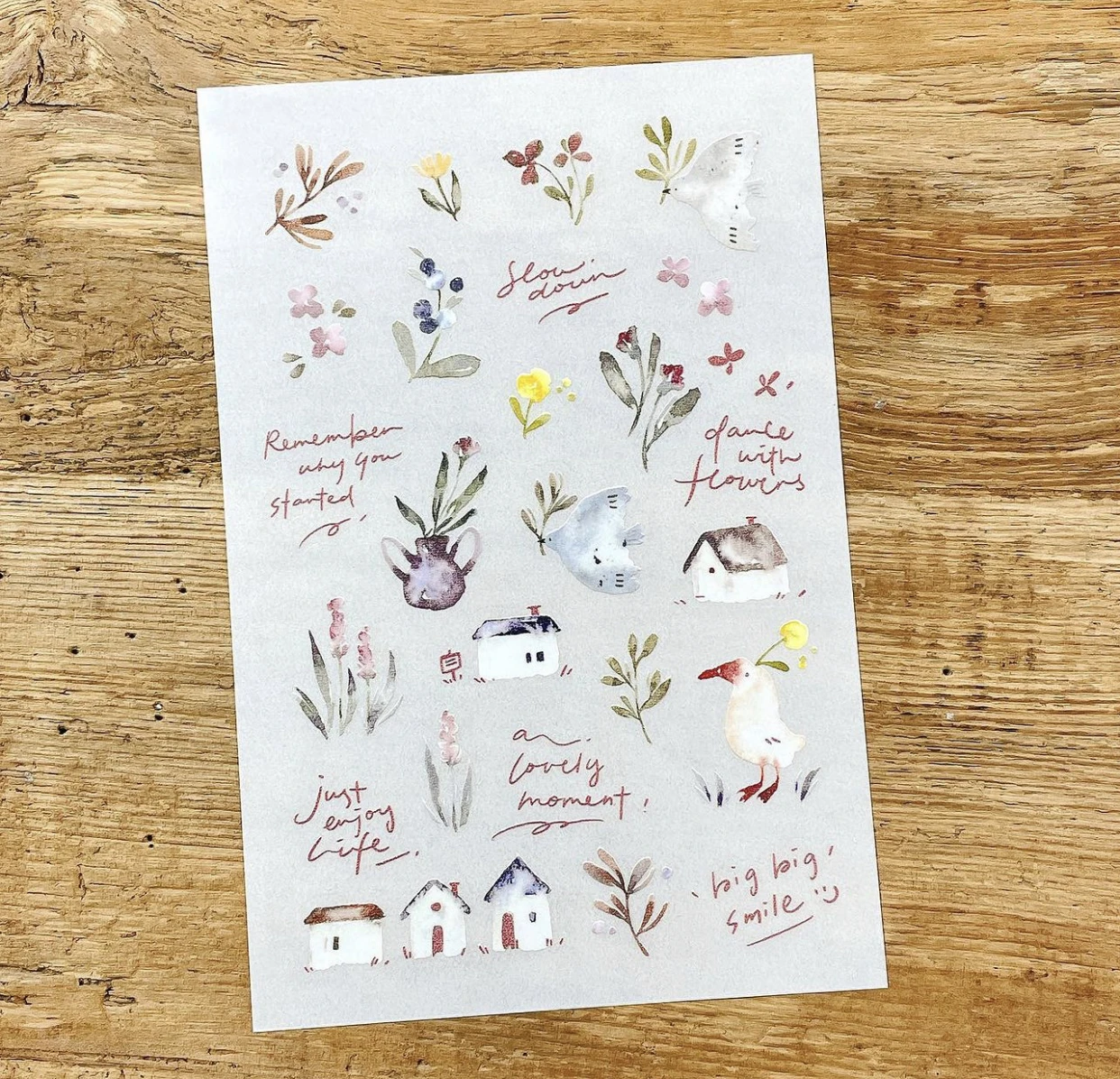 Meow Vintage Woodland Story Transfer Sticker Sheet for Card Making Planner DIY Decorative Sticker
