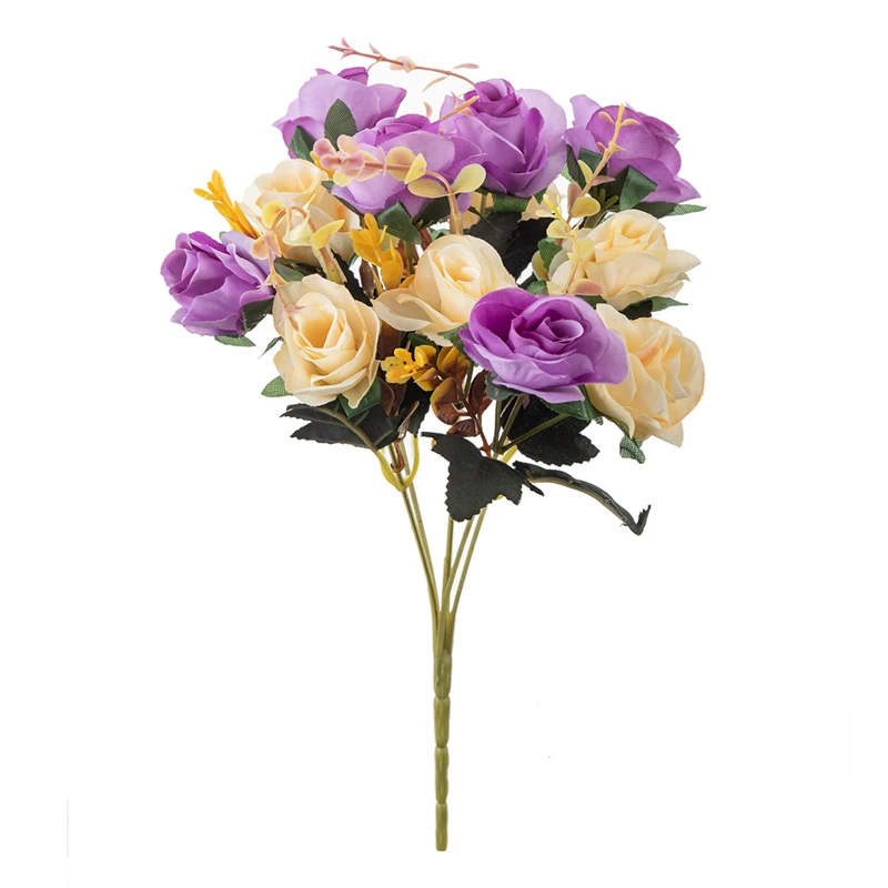 Mazzetto di fiori Artificiali in poliestere bianco e verde