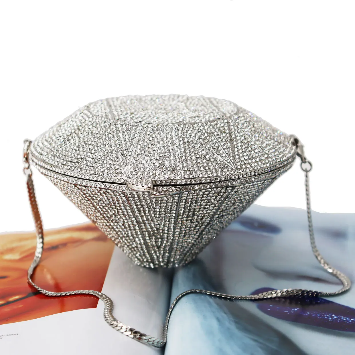 KHNMEET Diamond Crystal bags Geometric Fashion Luxury Brand Clutch Bags Women Party Evening Bags Purse Handbags SC996