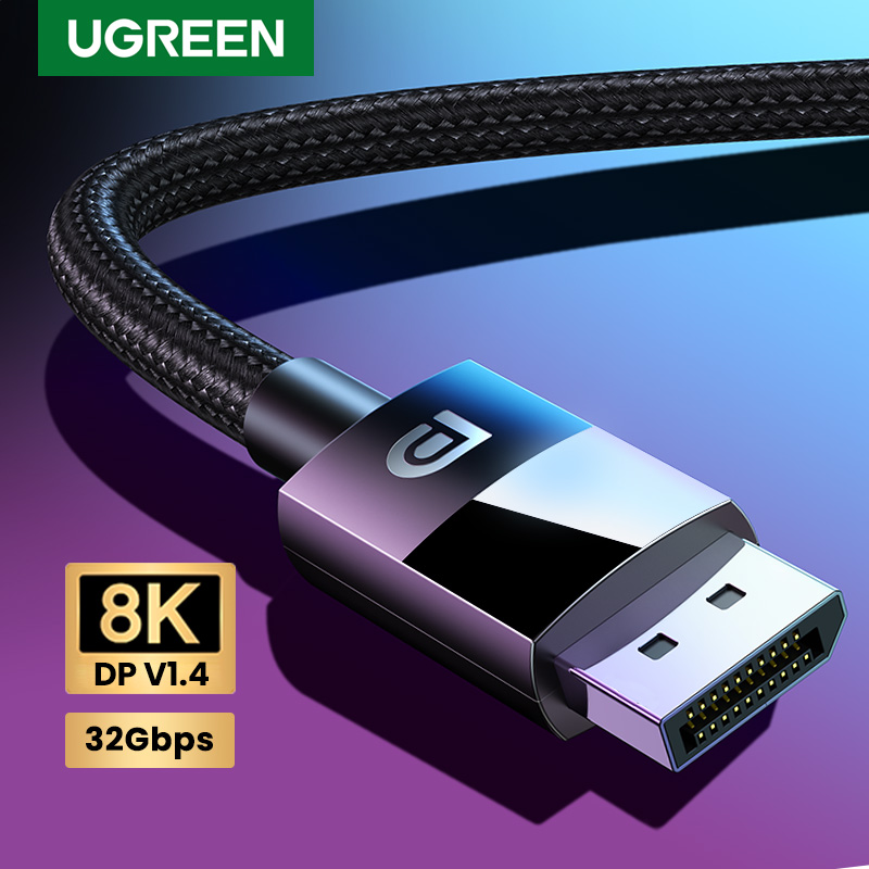 Ugreen 8K DisplayPort 1.4 Cable for TV 4K 144/165Hz 32.4Gbps DisplayPort to DP for PC Computer Gaming Monitor Projector DP Cable