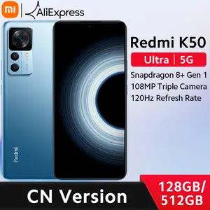 Original Xiaomi Redmi K50 Ultra 5G Smartphone 128/512GB Snapdragon 