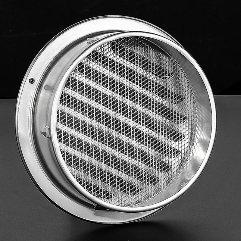 Air Vent Grille Stainless Steel Exterior Wall 70/80/100mm Round Insect Protection Ducting Ventilation