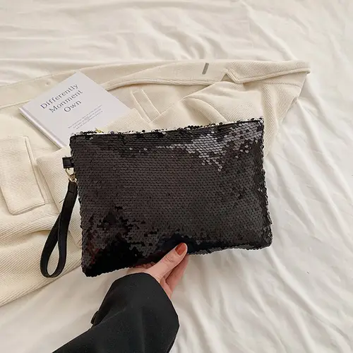 Fashion Women's Sequined Bling Handbag And Purse Small Wedding Party Evening Bag Lady Wristlet Clutch Bag Female Envelope Bag - Image 9