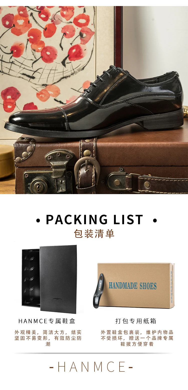 Oxford – chaussures de luxe en cuir de vache véritable pour hommes