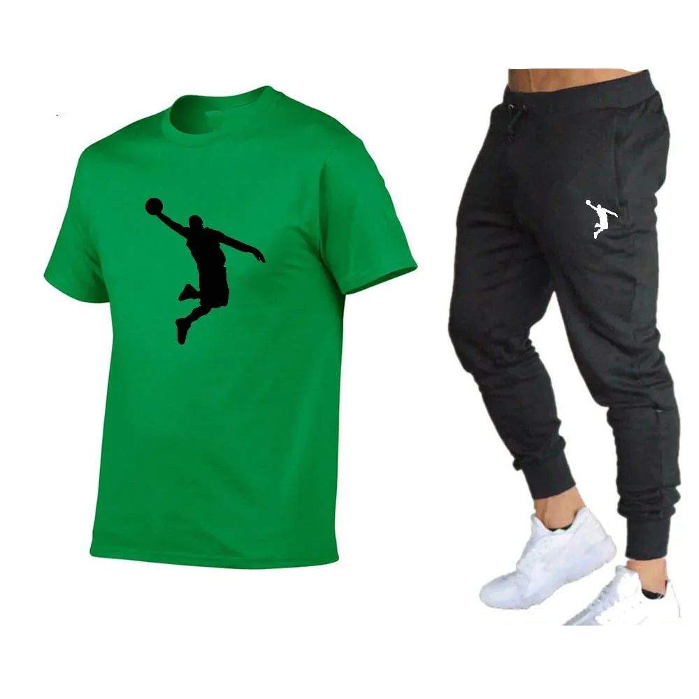Men's T-shirt and jogging pants suit, hip hop coat, casual brand, i.e. in the hot, summer