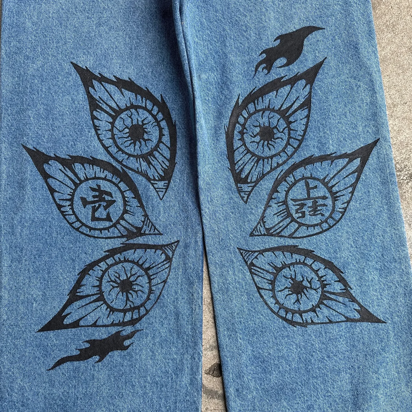 Demon Slayer Harajuku Baggy Jeans – Wide Leg Y2K Streetwear Pants