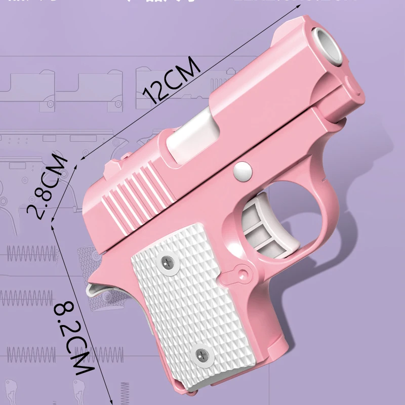 Decompression Props Toy Gun Mini M1911 style Assemble Detachable Non-launch Gun Toy for Children's Stress Relief Gift