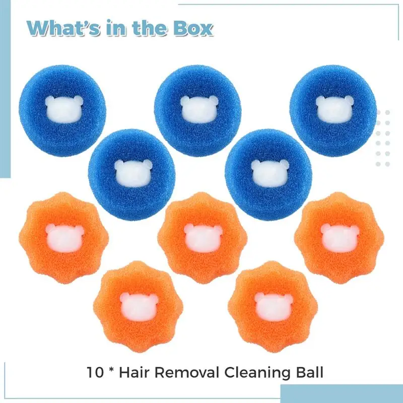 Hair Remover 10Pcs Hair Removal Cleaning Balls Clothes Adsorption For Laundry Washing Machine