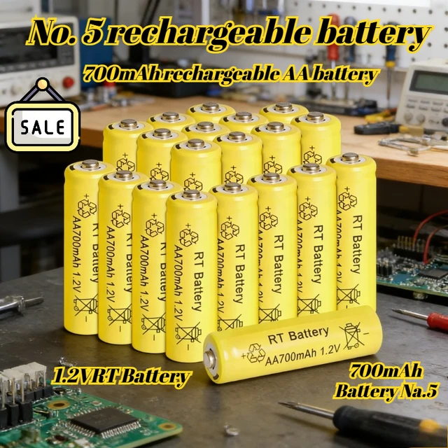 1-20PCS AA Battery 1.2V 700mAh Ni-MH AA Rechargeable Batteries for Garden Solar Lights Toys Watch MP3 Player 1