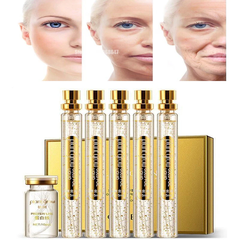 

Face Lifting Threads Collagen Facial Tensioners Threads Face Care Lift Gold 24k Silk Wire Facial Serum For Anti-Aging Firming