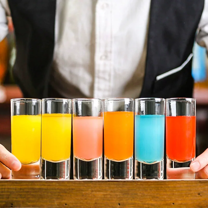 20ml/60ml Thick Bottomed Shot Glass High End Cocktail Vodka Glasses Bar Accessories Party Games Drinking Tools Drinking Glasses