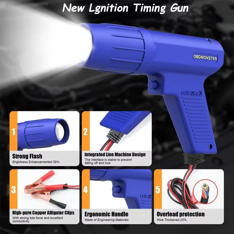 12V Inductive Ignition Timing Gun Ignition Timing Induction Strobe Light For Automotive Marine Motorcycle Repair Tools
