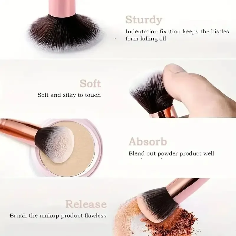 Marble Makeup Brushes Premium Synthetic Kabuki Foundation Blending Face Powder Blush Concealers Eye Shadows Brushes 10 Pcs