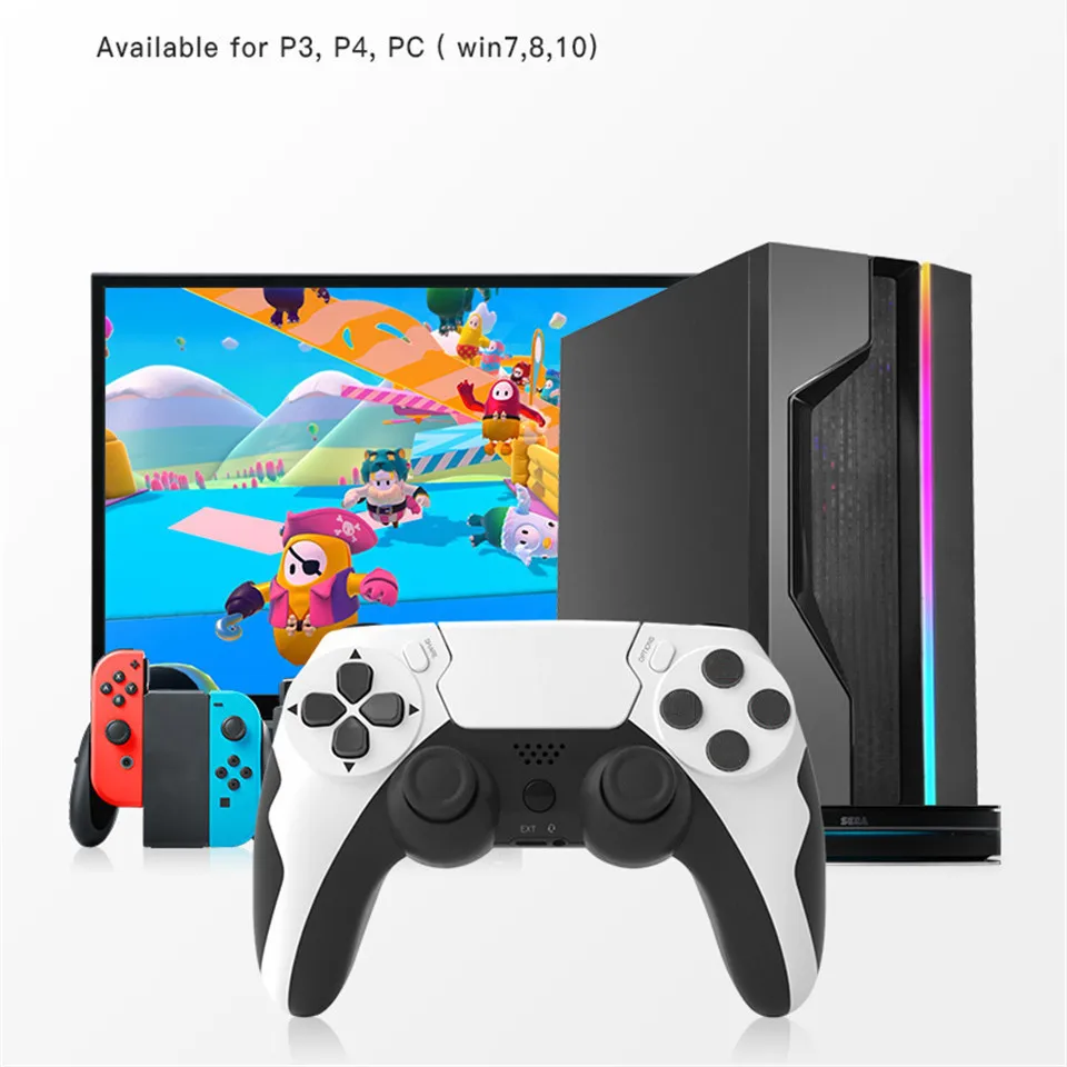 Wireless Controller BT Gamepad PS4 PS3 Console PC Joystick Touch Pad 6-axis Gyro Double Vibration Latency Free Game Controller
