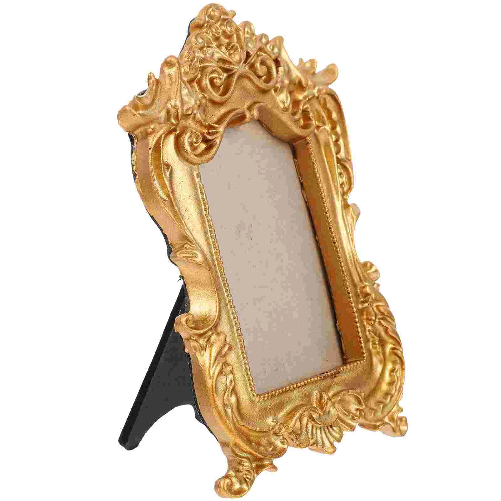 

Frame Photo Picture Holder Frames Vintage Display Tabletop Gold Desktop Rustic Wedding Decorative Memorial Baroque Ornate