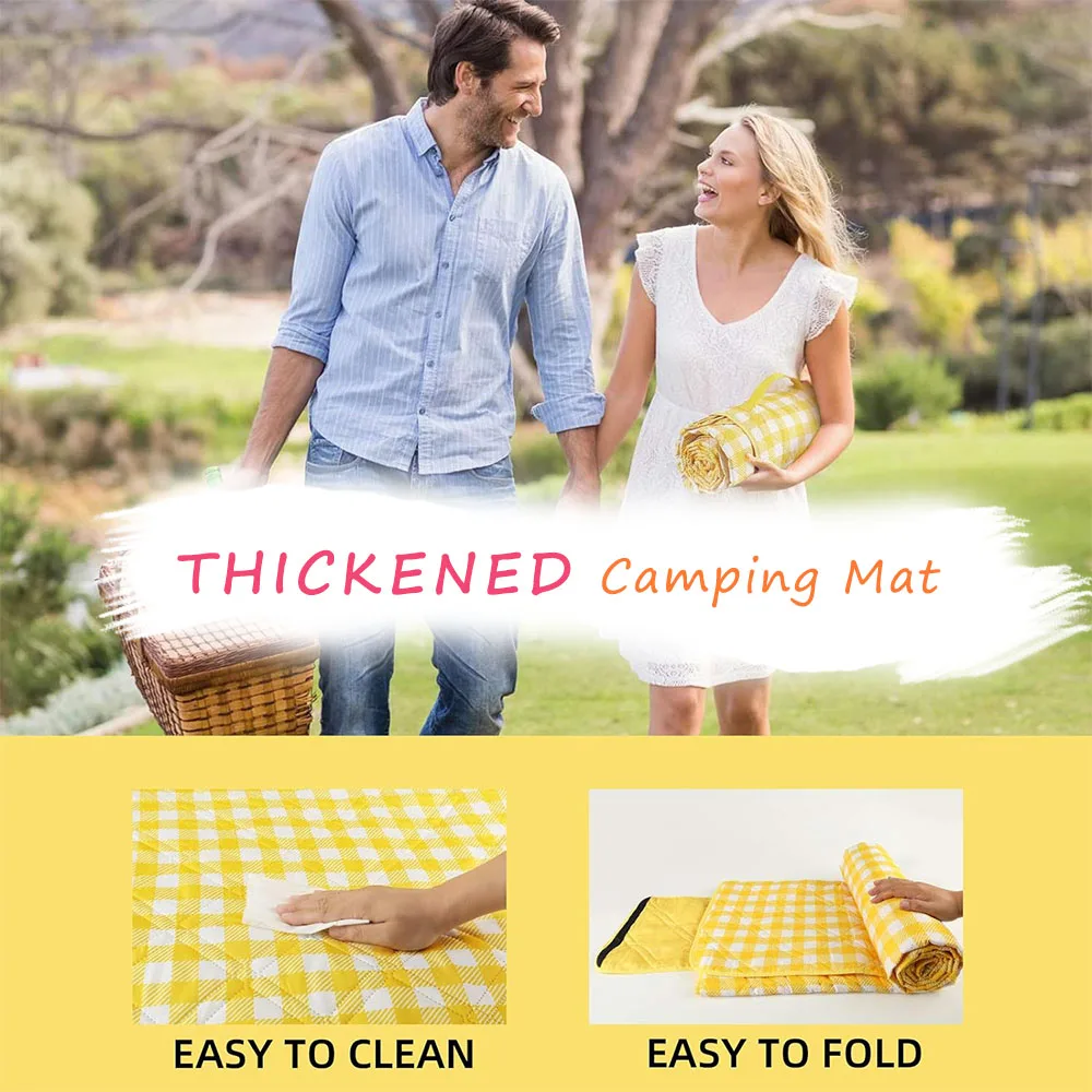 

Extra Large and Thickened Picnic Blankets, 80''x80'' Washable Waterproof Foldable Oversized Mat , Camping on Grass and Beach