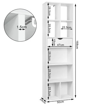 Bookcase Room Divider Filing Storage Standing Shelf 2