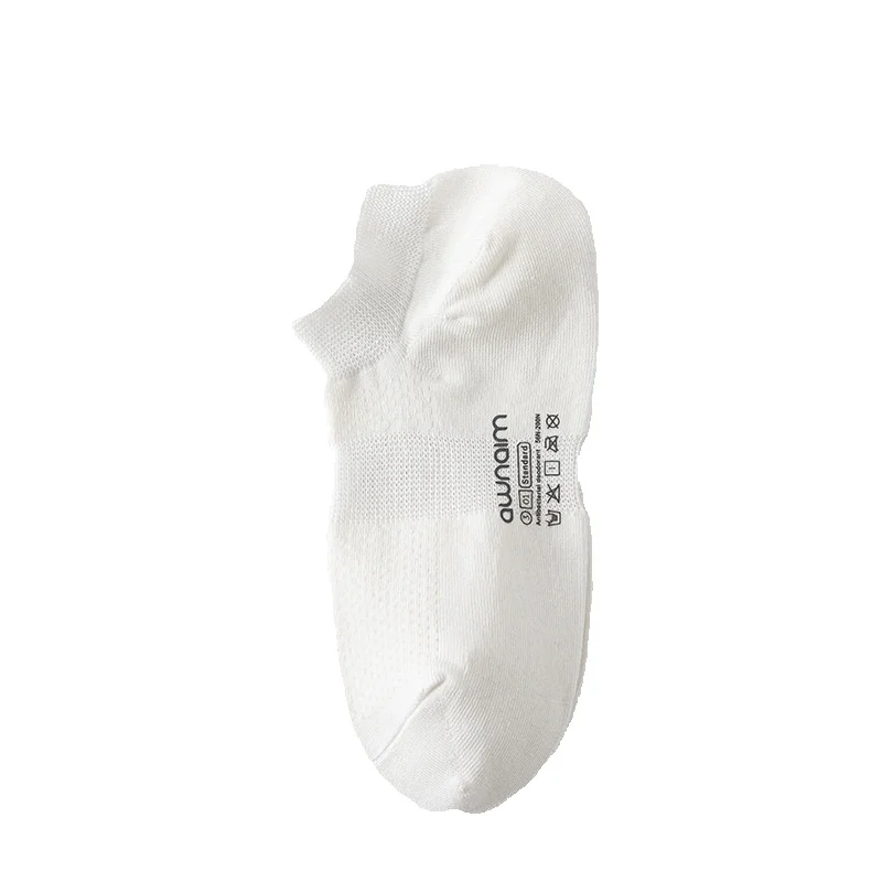 2025e Summer Thin Tube Boat Simple Solid Color Short Men's Versatile Sweat-Absorbing Breathable Mesh Cotton Socks_voghion.com