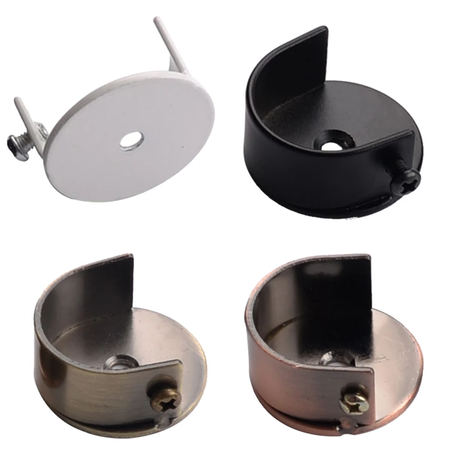 2 Terminali Decorativi Per Tende In Lega Di Alluminio – Modello Foglia, Diametro 28 Mm, Nero, Per Aste Per Tende, Decorazione Casa