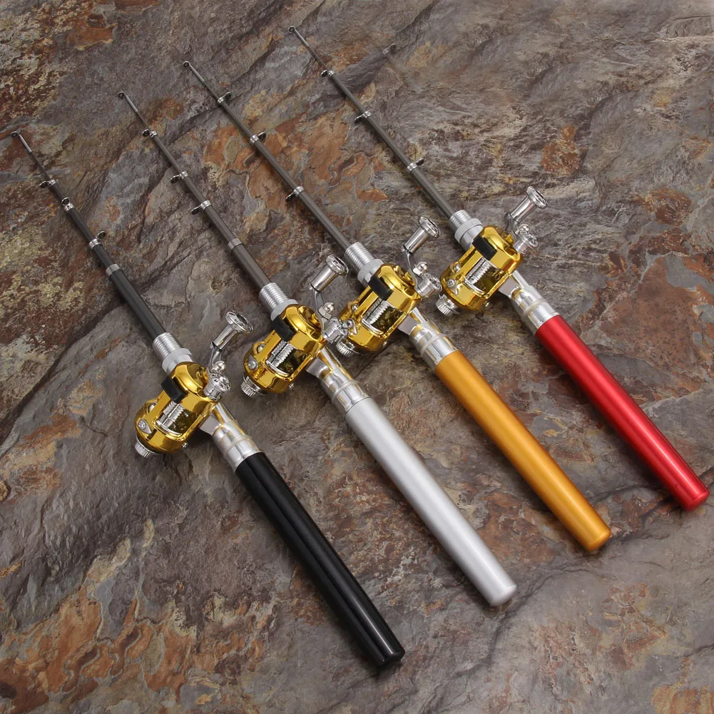 Mini Fishing Rod Portable Pocket Telescopic Pole Pen Shape Folded