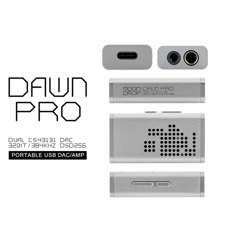 Headphone Amplifier Portable DAC Amplifier MOONDROP DAWN PRO HIFI Portable USB DAC Headphone Amplifier Dual CS43131 DSD256 PCM 32/384KHZ TYPE-C Input 3.5mm 4.4mm Balanced