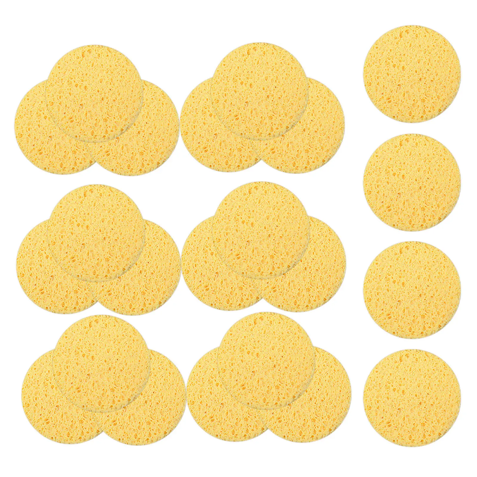 30Pcs 라운드 페이셜 클렌징 패드 6.5cmx0.8cm 소프트 메이크업 리무버 스폰지 젠틀 페이스 워싱 퍼프 스킨케어 도구