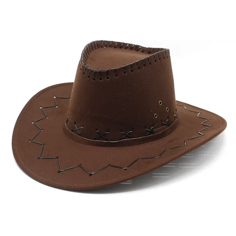 

Men Women Western Cowboy Knight Hat Wide Brim Sun Protection Outdoor Street Show Cowgirl Panama Jazz Caps