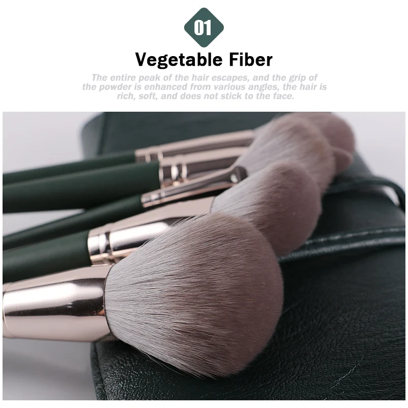 14 green cloud makeup brushes set, soft beauty tools, a full set of makeup brushes for beginners, makeup brushes 3