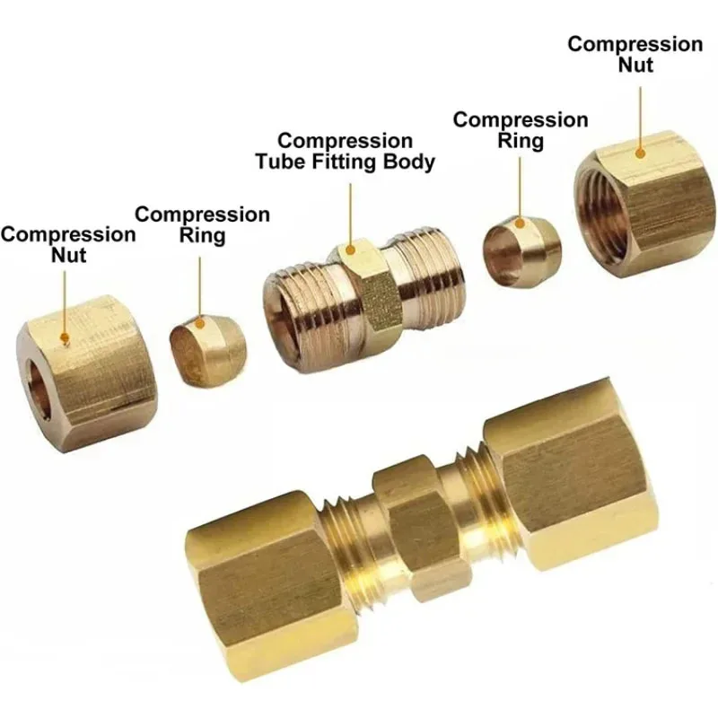 Brass Connector Brake Hose Repair Joint Accessories Brake Hose Brass Fittings Car Line Union Fittings Straight brake oil connector car brake pipe repair kit racing brake hose lines