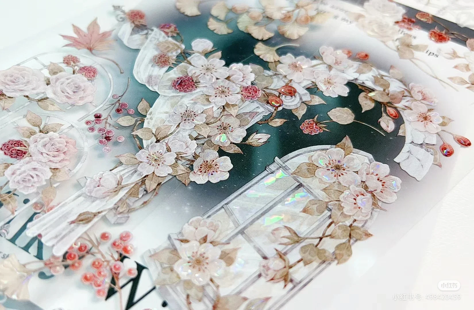 

1 петля, свадебный цветок, роза, забор, блестящая лента для домашних животных, декоративные наклейки, коллаж, «сделай сам», скрапбукинг карт