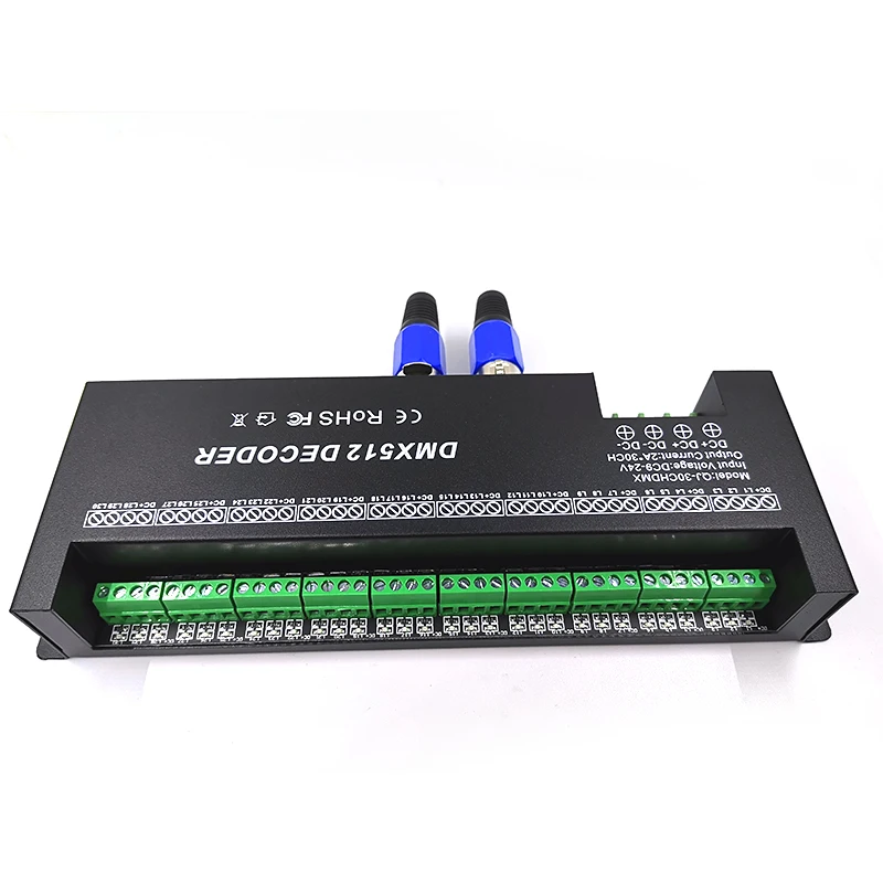 30 Channel RGB DMX512 Decoder LED Strip Controller 60A DMX Dimmer PWM Driver Input DC9-24V 30CH DMX Decoder Light Control-BLife