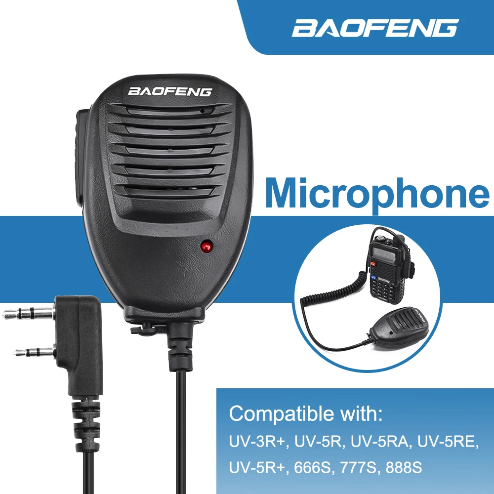 

Baofeng Handheld PTT Microphone For UV-5R UV-5RE UV-82 BF-888S Handheld Speaker Shoulder Two Way Radio Walkie Talkie Microphone