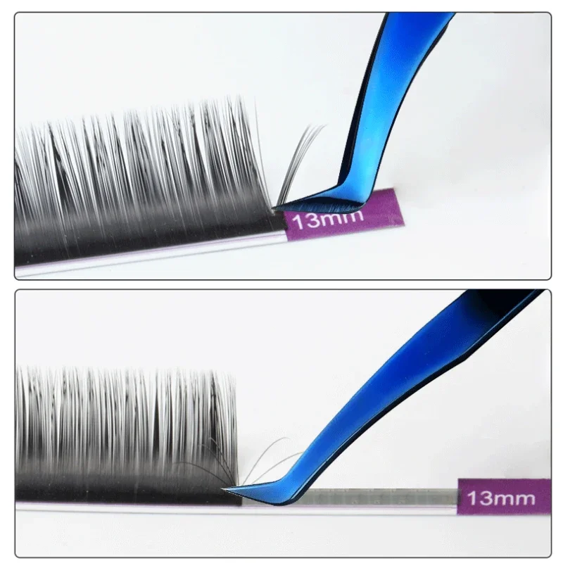 New Arrival Blue Professional High Quality Eyelash Extension Tweezers Stainless Steel Anti-Shake Tweezers with Plastic Bottle 2
