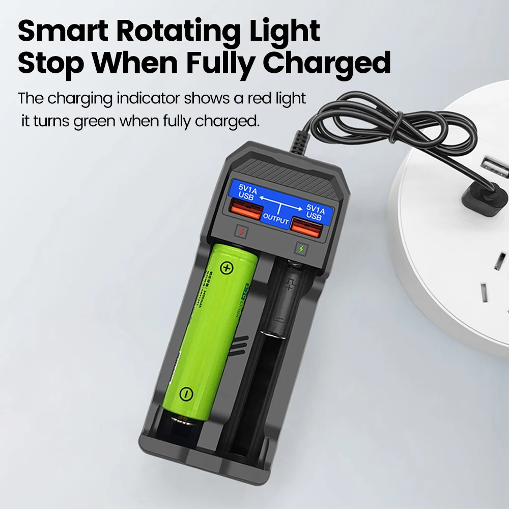 Li Ion Battery Charger For 18650、18500、18490、16340、14500 4 2v 1200ma Dual Usb Charger Lithium Batteries, Alina Gadgets