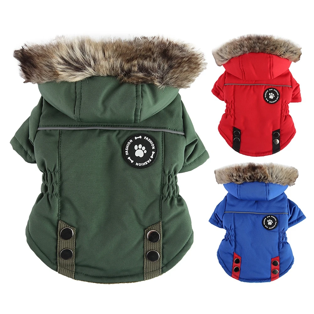 

Зимняя теплая одежда для маленьких собак, ветрозащитное пальто для собак, куртка с капюшоном, одежда для щенков