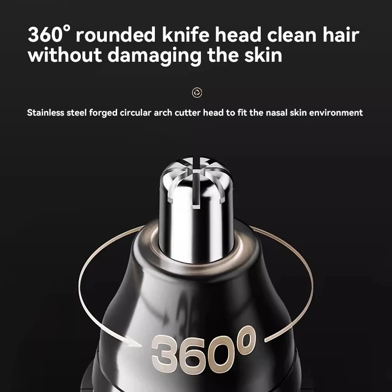 Xiaomi Nose Hair Trimmer For Men Rechargeable 360 Rotating Dual-blade Electric Shaver Eyebrows Nose Hair Trimmer Painless Safe 4