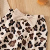 Citgeett Autumn Infant Baby Girls Jumpsuit Solid Color Ribbed Fly Sleeve Romper + Leopard Flare Pants Spring Clothes 5