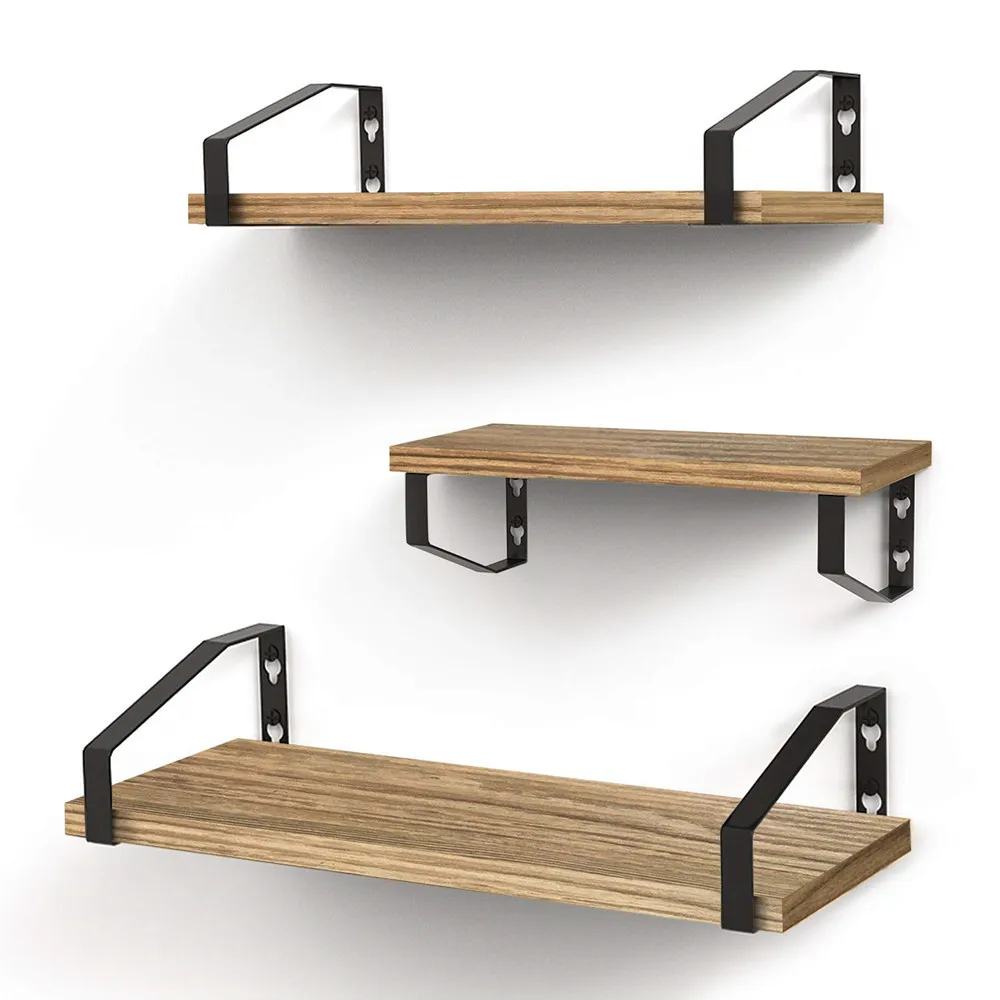 Floating Shelves Rustic Wall Mounted Set of 3 Storage for Living Room Bedroom Kitchen |
