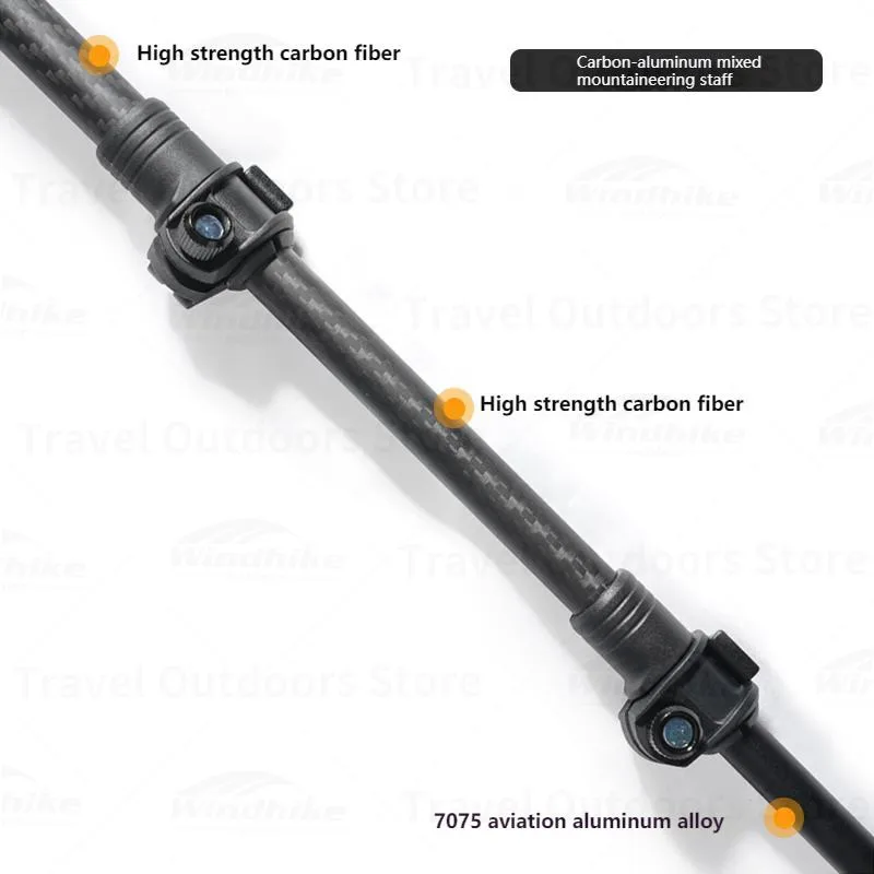 3F UL GEAR Ultralight Hiking 135cm Carbon Fiber/Aluminum Stick Walking Stick Length Adjustable Hiking Accessories - C1T1 3
