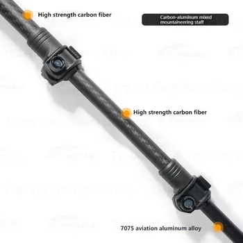 3F UL GEAR Ultralight Hiking 135cm Carbon Fiber/Aluminum Stick Walking Stick Length Adjustable Hiking Accessories - C1T1 3